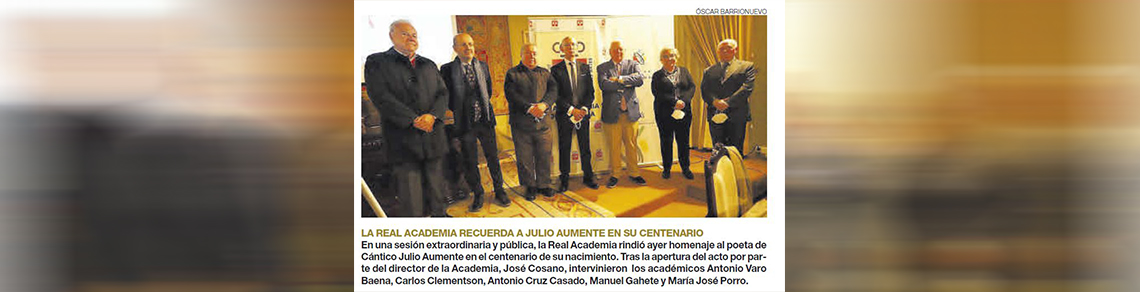 La Real Academia de Córdoba recuerda a Julio Aumente en su centenario